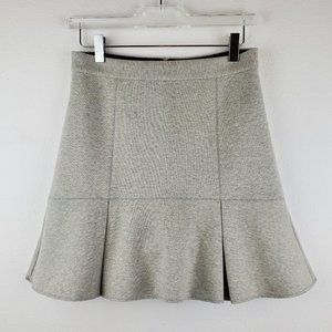 Madewell skirt skater scuba pleated light heather grey 2 boho